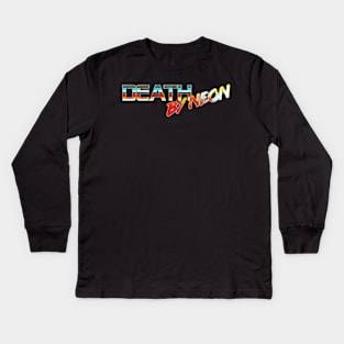 Death By Neon Logo Design - Official Product Color 6 - cinematic synthwave / horror / berlin school / retrowave / dreamwave t-shirt Kids Long Sleeve T-Shirt